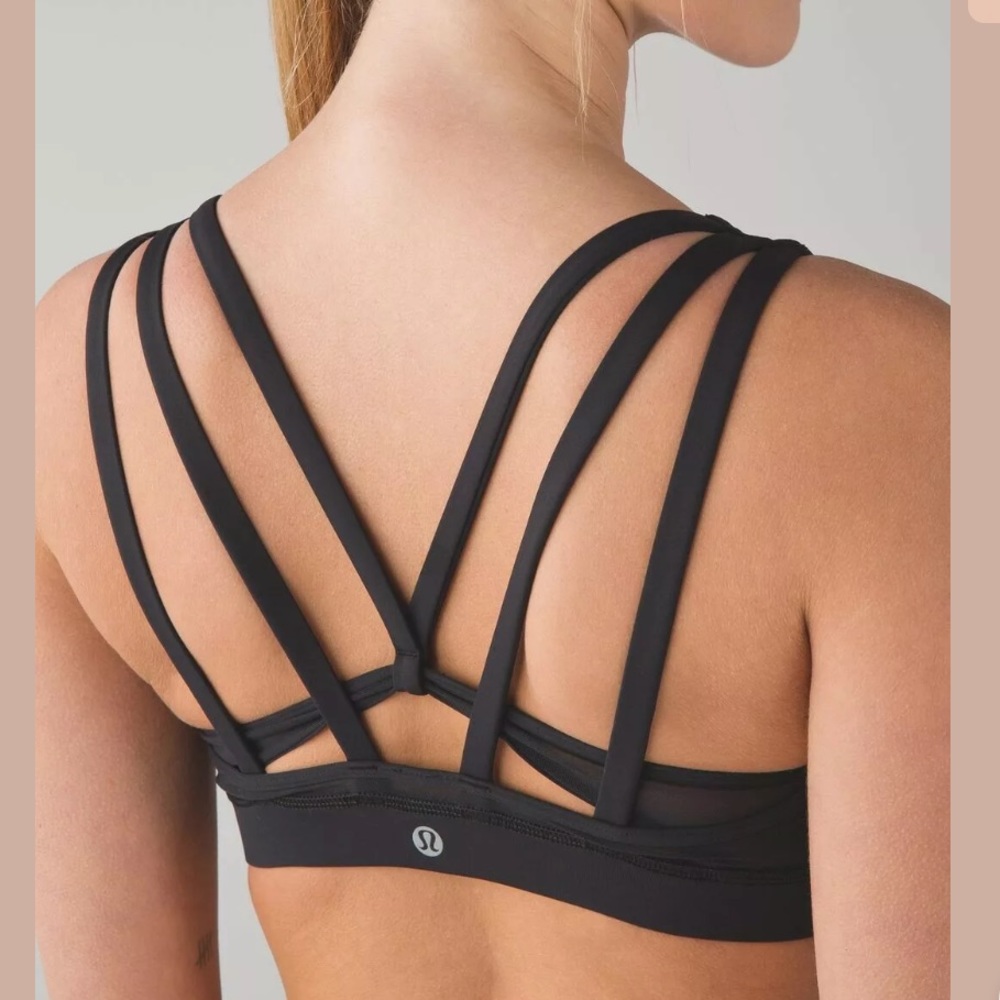 Lululemon Black Energy Bra Exhale Size 8